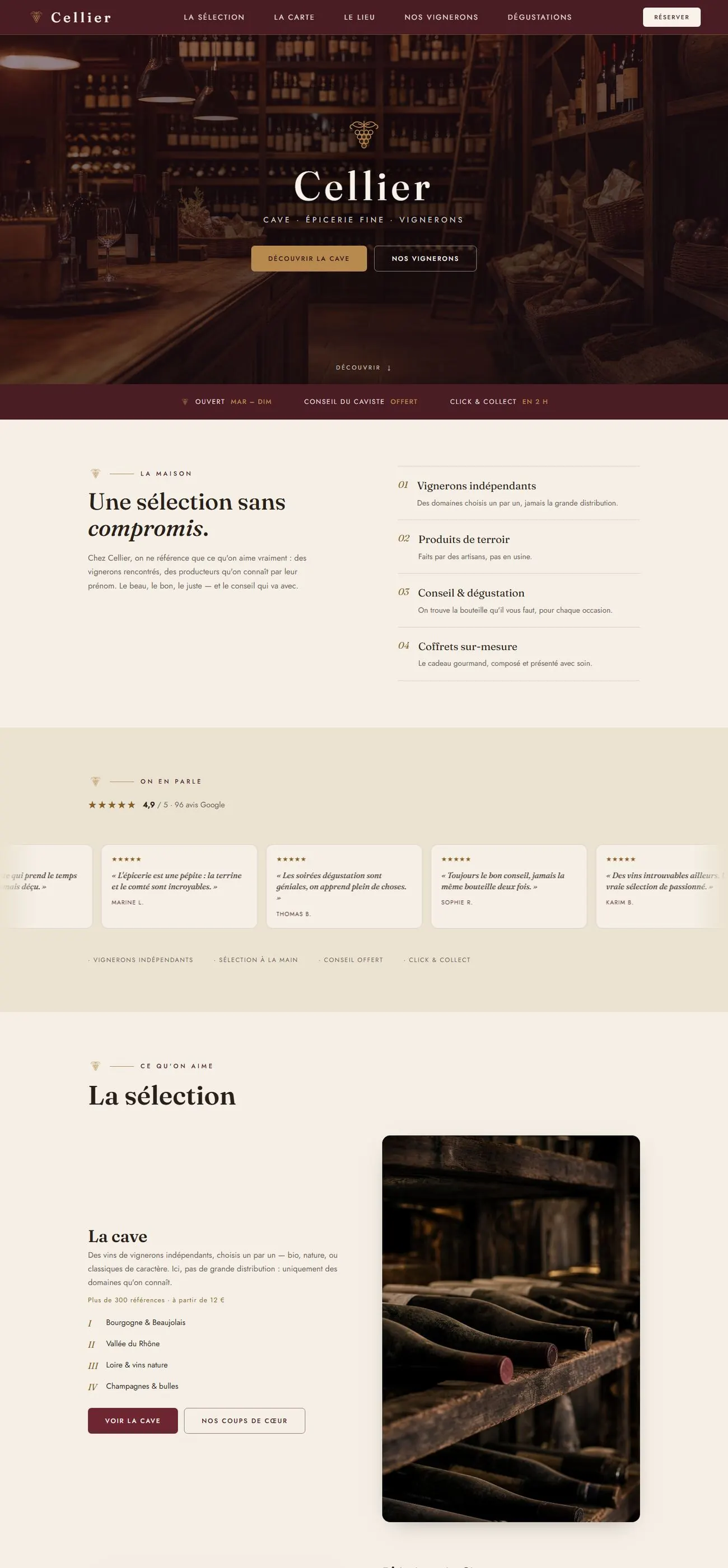 Aperçu du site Cellier